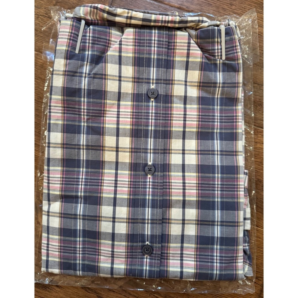 UNTUCKit Billecart Shirt XXL Tall Regular Fit Yellow Navy Pink Plaid NWT - Picture 3 of 4